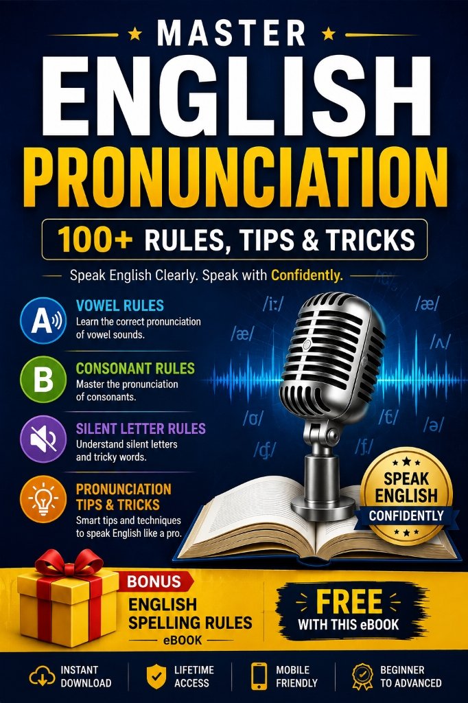 Free Bonus English Spelling Rules eBook Cover
